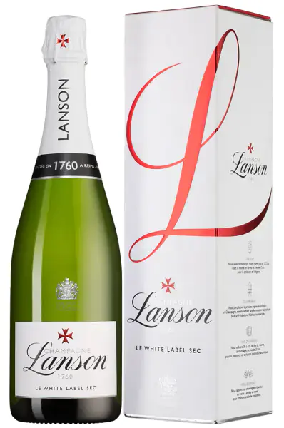 Lanson White Label Dry-Sec в подарочной упаковке, 0.75